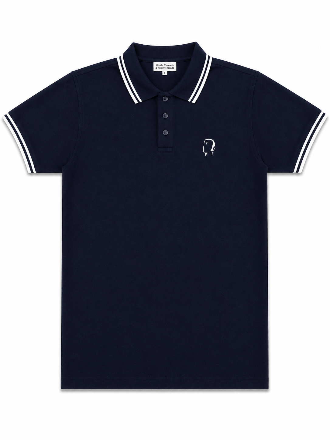 Navy/White/White Polo