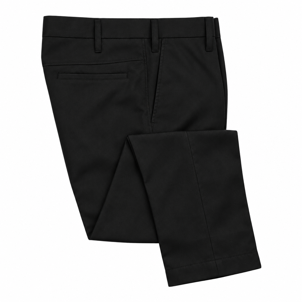 Black Stay-Pressed Trousers