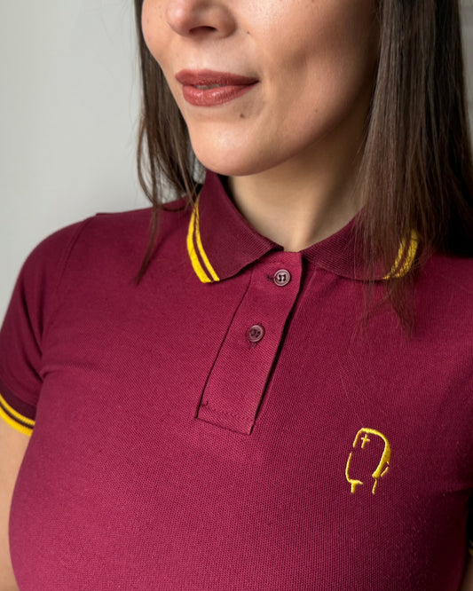 Ladies' Burgundy/Gold Polo