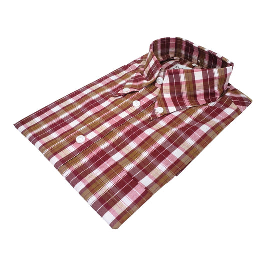 Cherry Check Short-Sleeve Button-Down