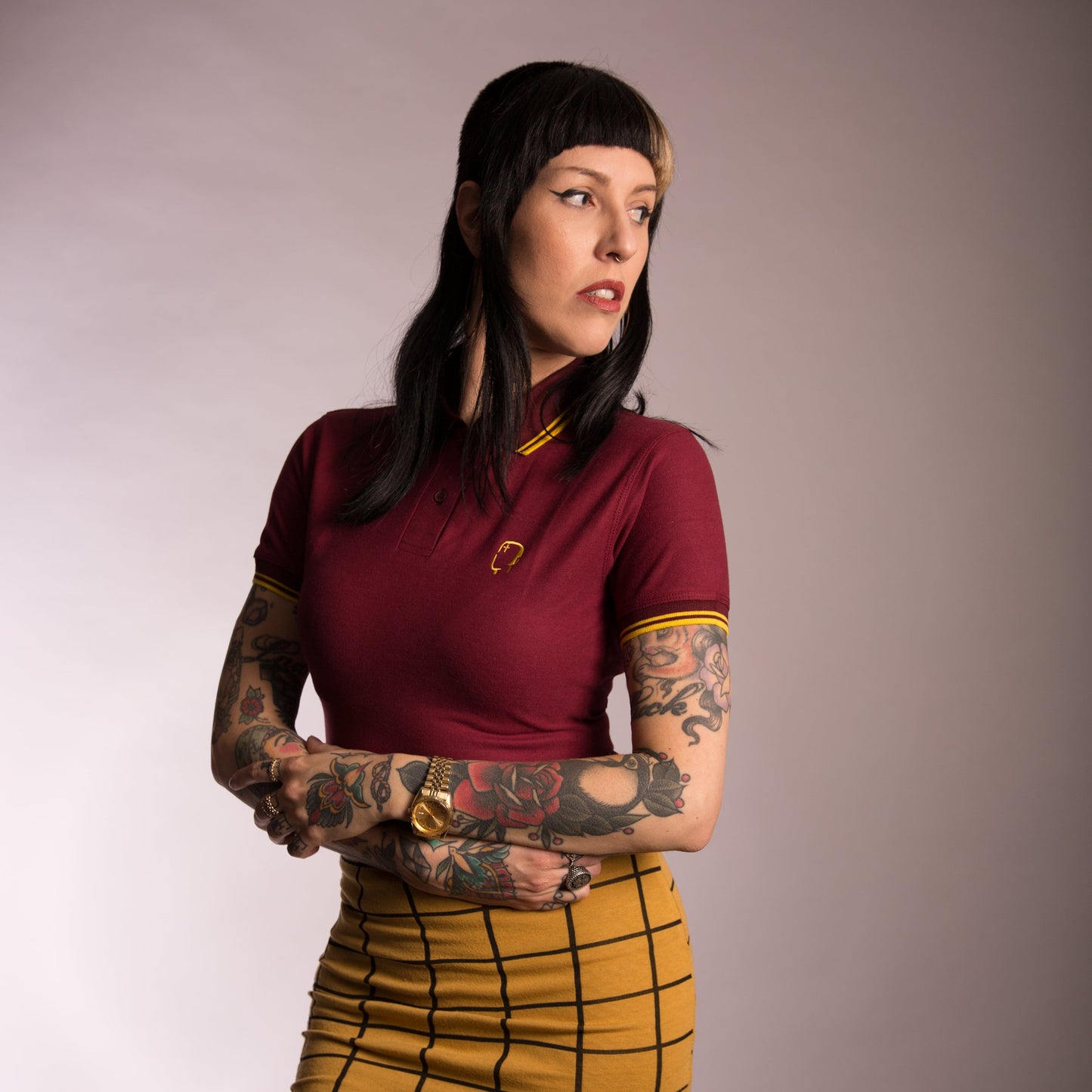 Ladies' Burgundy/Gold Polo