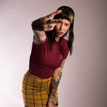 Ladies' Burgundy/Gold Polo