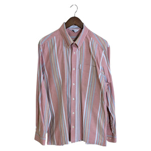 XL Ben Sherman Salmon Stripe Twist-Tag Long-Sleeve