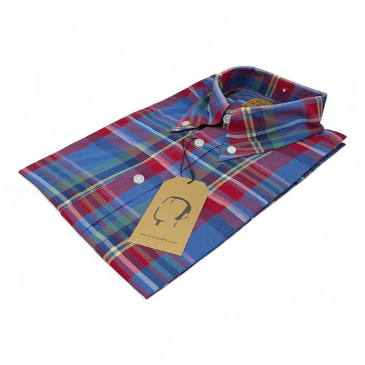 Primary Plaid Short-Sleeved Button-Down