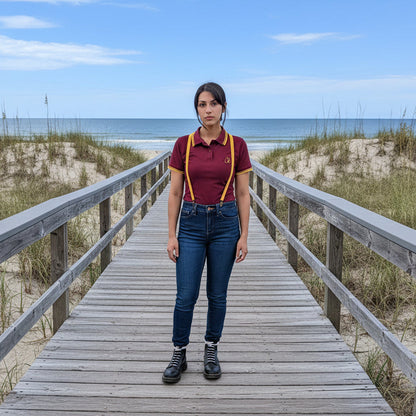 Ladies' Burgundy/Gold Polo