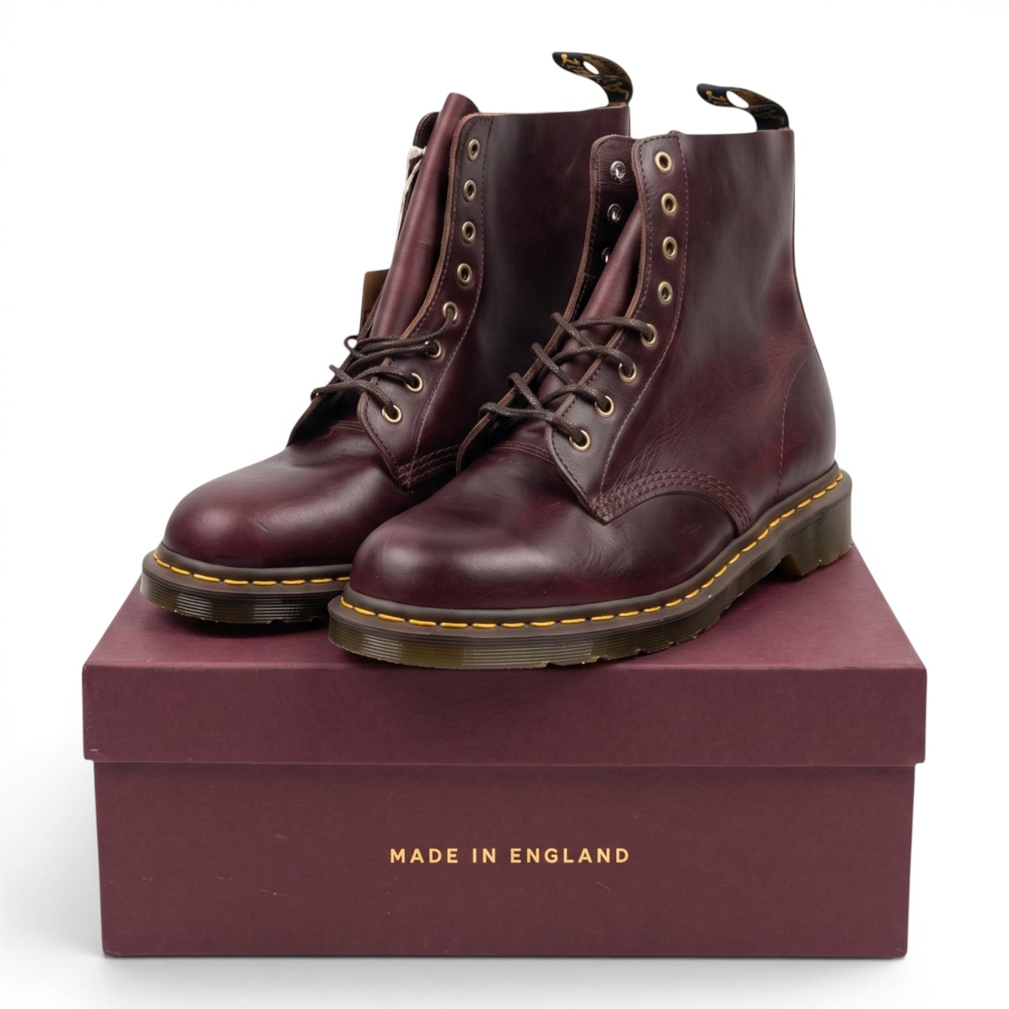 UK10/US11 NIB Horween No. 8 Burgundy/Oxblood CXL Dr. Martens Boots Made in England 1460 Pascal