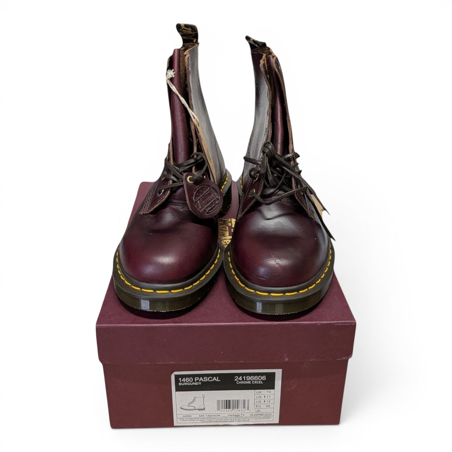 UK10/US11 NIB Horween No. 8 Burgundy/Oxblood CXL Dr. Martens Boots Made in England 1460 Pascal