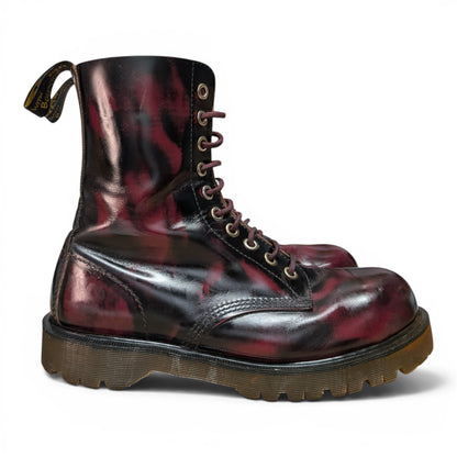 UK10/ US11 Burgundy Rub-Off Southerner Steel Toe Boots BEX Sole Made in England
