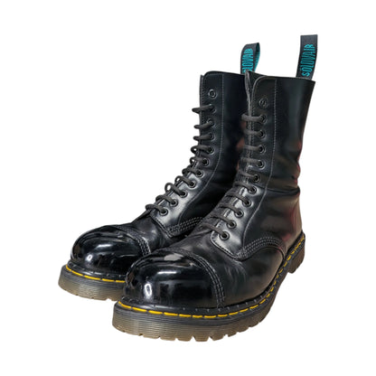 UK9/US10 Solovair Englander Early 2000's Black Steel Toe w/Yellow Welt Stitching