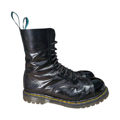UK9/US10 Solovair Englander Early 2000's Black Steel Toe w/Yellow Welt Stitching