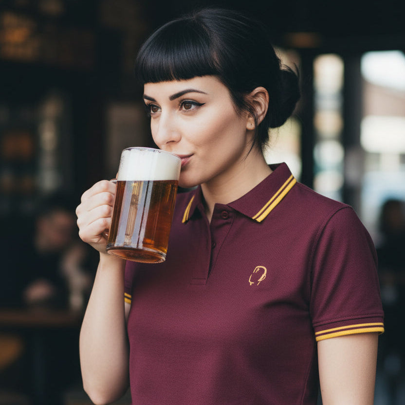 Ladies' Burgundy/Gold Polo