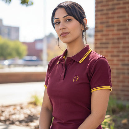 Ladies' Burgundy/Gold Polo