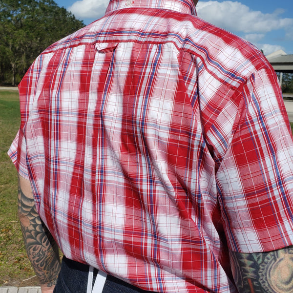 Red Check Short Sleeve Button-Down